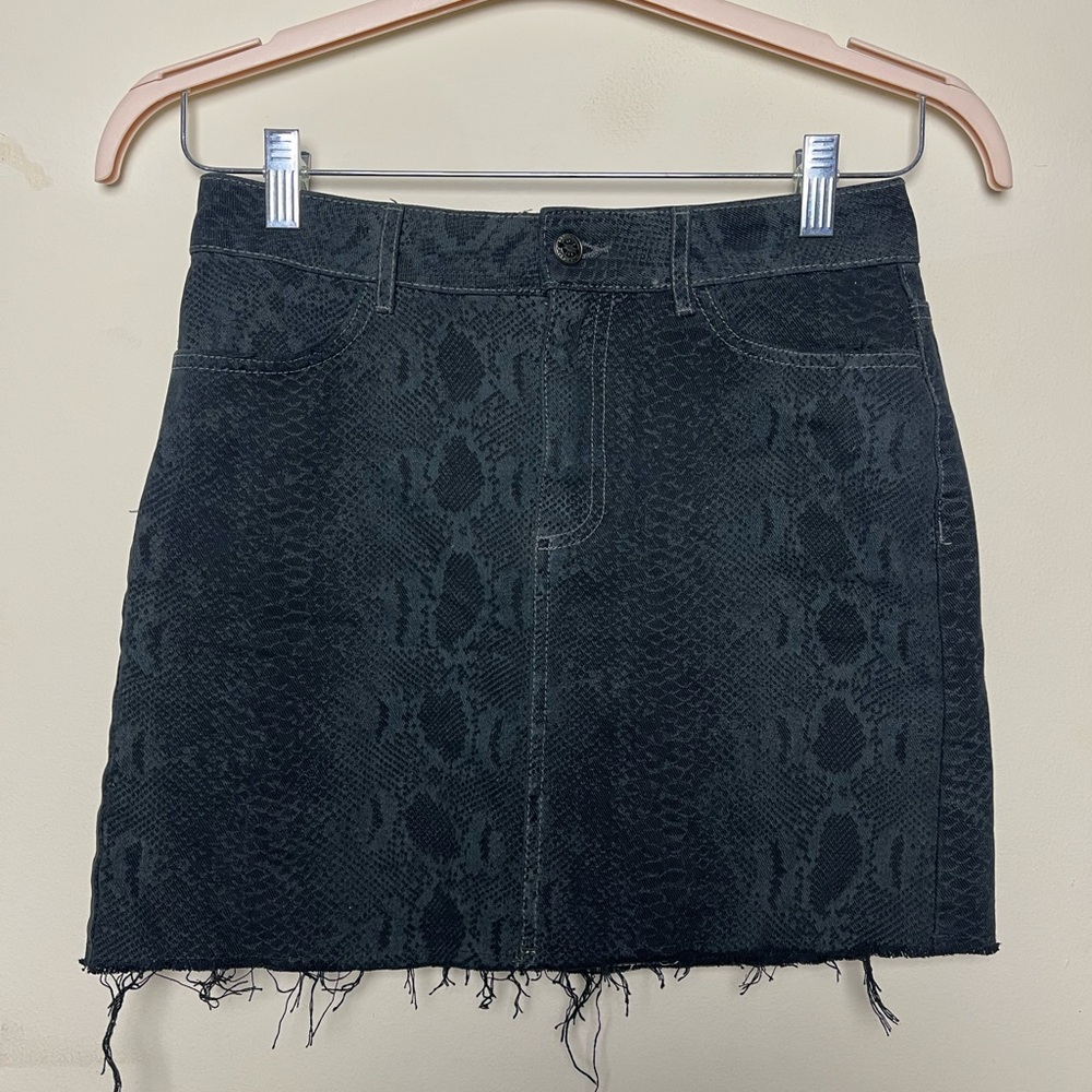 Chic navy / black snake skin Mini Skirt